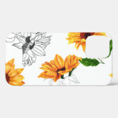 Handgetekende zonnebloemen: levendig geel patroon. Case-Mate iPhone case (Achterkant (horizontaal))