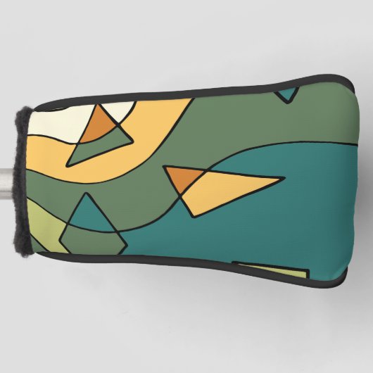 Handgetrokken abstract  ontwerp golfheadcover (Voorkant)