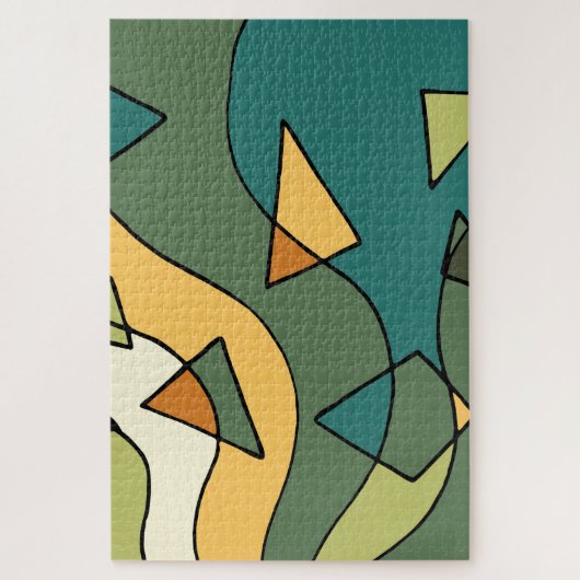 Handgetrokken abstract  ontwerp legpuzzel (Verticaal)