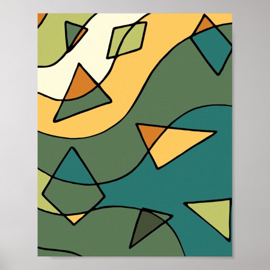 Handgetrokken abstract ontwerp poster (Voorkant)