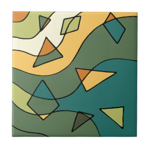 Handgetrokken abstract  ontwerp tegeltje