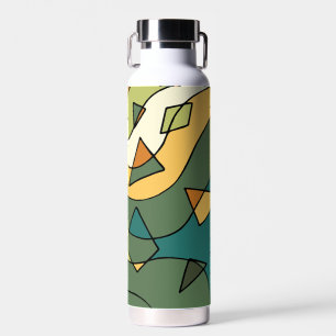 Handgetrokken abstract ontwerp waterfles