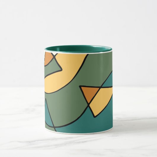 Handgetrokken abstracte  canvas tas mok (Midden)