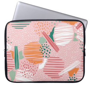 Handgetrokken abstracte lijn en naadloze verf naad laptop sleeve