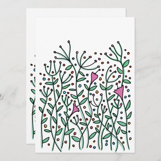  handgetrokken bloemen (Voorkant / Achterkant)