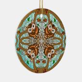 Handgetrokken boomkor Mandala Ceramic Ornament (Rechts)