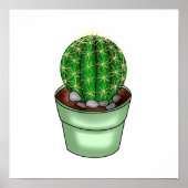 Handgetrokken Cactus Succulent Poster (Voorkant)