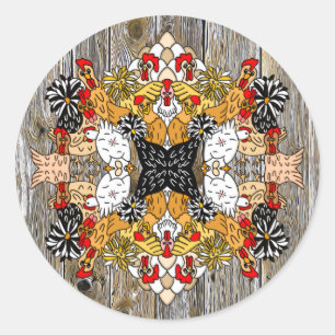 Handgetrokken Cartoon Ronde Sticker