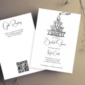 Handgetrokken champagnetoren minimalistisch vrijge kaart