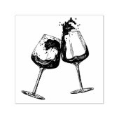 Handgetrokken drink van wijnglas zelfinktende stempel (Design)