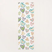 Handgetrokken harten Multicolor Trendy Monogram Yogamat (Achterkant)