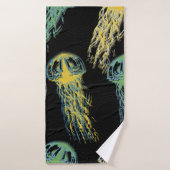 Handgetrokken kwallen textuur. Rasterhandgetekende Badhanddoek (Badhanddoek)