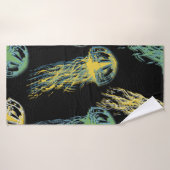 Handgetrokken kwallen textuur. Rasterhandgetekende Badhanddoek (Badhanddoek)