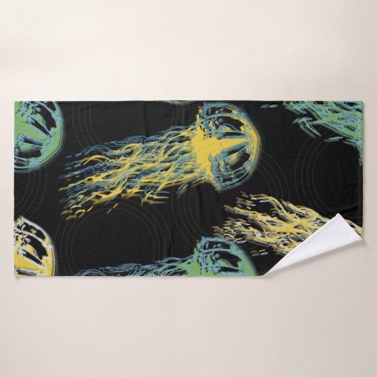 Handgetrokken kwallen textuur. Rasterhandgetekende Badhanddoek (Badhanddoek)