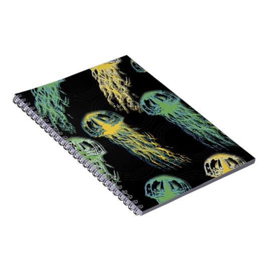 Handgetrokken kwallen textuur. Rasterhandgetekende Notitieboek (Rechterzijde)