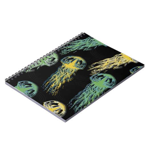 Handgetrokken kwallen textuur. Rasterhandgetekende Notitieboek (Linkerzijde)