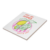 Handgetrokken Lemon Summer Quote Tegeltje (Zijkant)