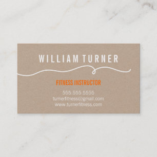 HANDGETROKKEN LIJN eenvoudige kronkel trendy kraft Visitekaartje