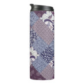 Handgetrokken naadloos patchworkpatroon. thermosbeker (Geroteerd rechts)