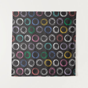 Handgetrokken patroon met geborstelde lijnen naadl wandkleed