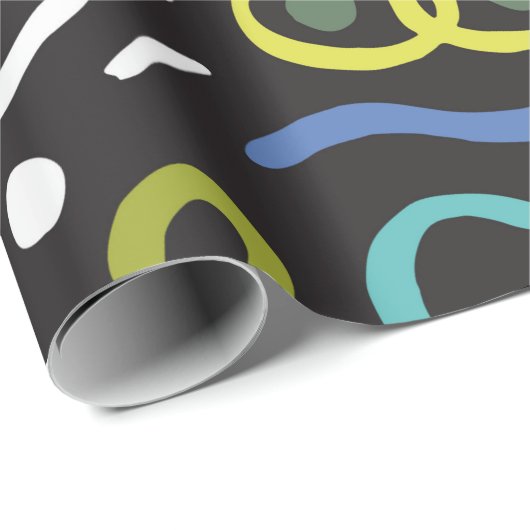 Handgetrokken penseel. Abstract patroon, zigzags, Cadeaupapier (Rol Hoek)