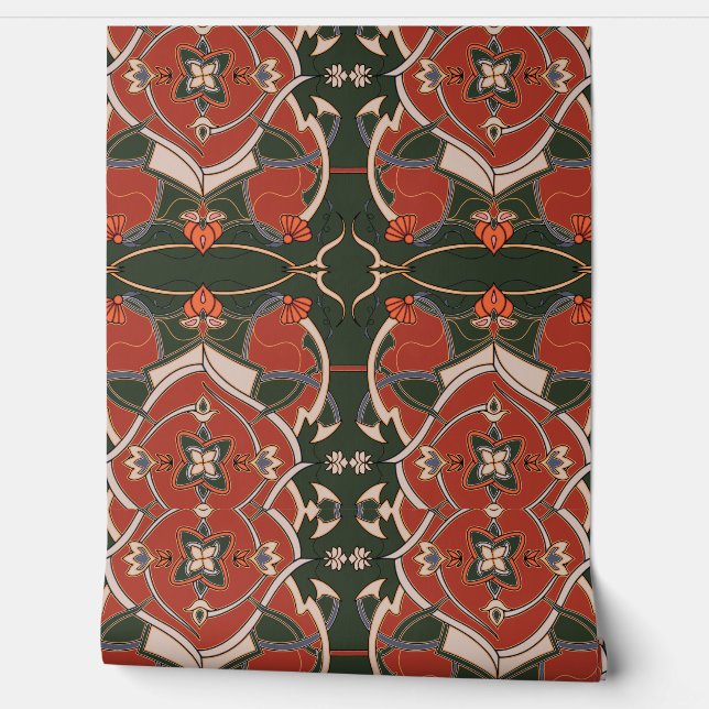 Handgetrokken Perzisch tapijt Behang (Afrollen)