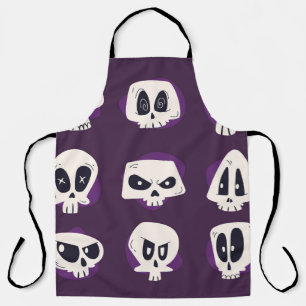 Handgetrokken platte dia de muertos skulls collect schort