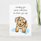 Handgetrokken puppy | Kop je omhoog Kaart (Voorkant)