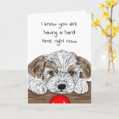 Handgetrokken puppy | Moeilijk Kaart (Gele Bloem)