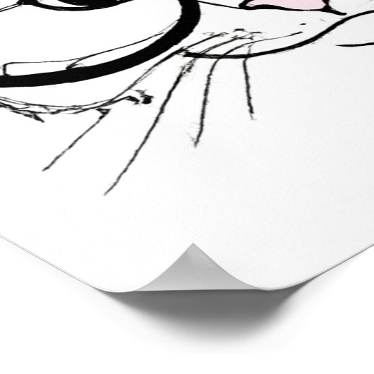 Handgetrokken schets Kat met bril Poster (Hoek)