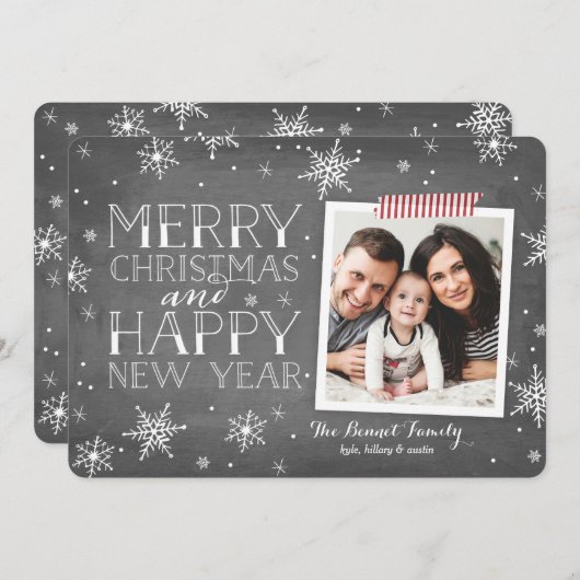 Handgetrokken Snowflakes Collectie Feestdagenkaart (Voorkant / Achterkant)