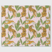 Handgetrokken tijger naadloos patroon, grote katte cadeaupapier (Vlak)