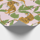 Handgetrokken tijger naadloos patroon, grote katte cadeaupapier (Hoek)