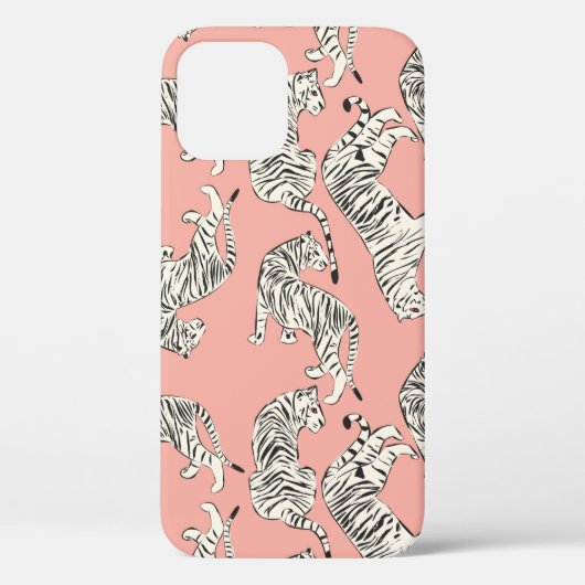 Handgetrokken tijger naadloos patroon, grote katte Case-Mate iPhone case (Achterkant)
