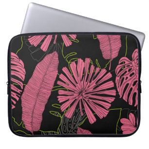 Handgetrokken tropische bladeren. Exotisch plant.  Laptop Sleeve