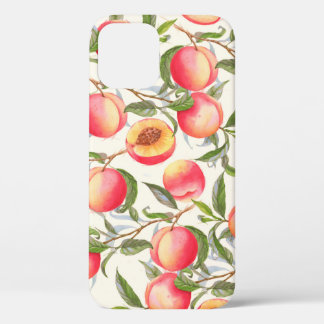 Handgetrokken waterverf naadloos met sinaasappel iPhone 12 hoesje