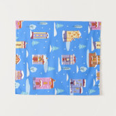 Handgetrokken winter naadloos patroon met schattig wandkleed (Voorkant (horizontaal))