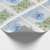 Handgeverfde Oranje gember boom Cadeaupapier (Hoek)