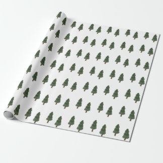 Handgeverfde pine kerstboom, bijtend, land cadeaupapier