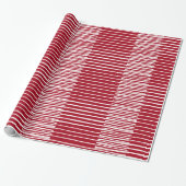 Handgeverfde strepen, met pit, rode en witte kerst cadeaupapier (Uitgerold)