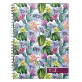 Handgeverfde Waterverf Cactus Patroon Notitieboek (Voorkant)