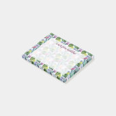 Handgeverfde Waterverf Cactus Patroon Post-it® Notes (Schuin)