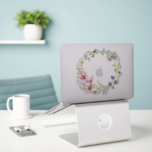 Handgeverfde Waterverf Wilde bloemen met Lijst Sticker