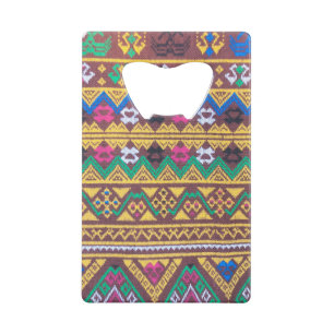 Handgeweven Thai Silk Patroon Kredietkaart Flessenopener