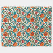 Handgeweven William Morris Rich Botanische Motieve Fleece Deken (Voorkant (Horizontaal))