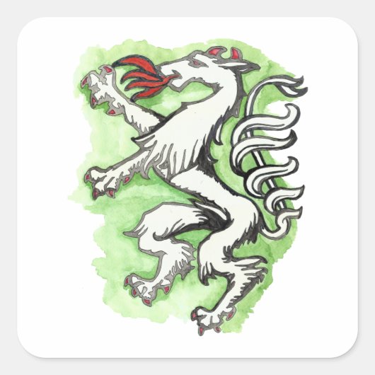 Handgezeichneter Steiermark Panther Vierkante Sticker (Voorkant)