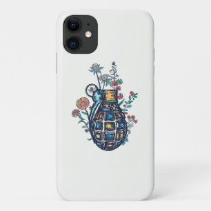 Handgranaat Vaas met Bloemen iPhone 11 Hoesje