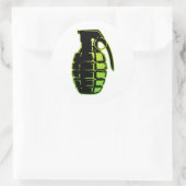 Handgrenade - groen ronde sticker (Tas)