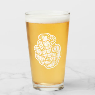 Handgrenade in stripstijl glas