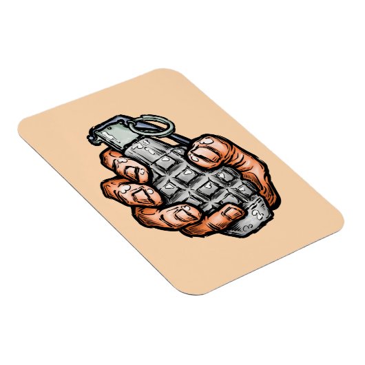 Handgrenade in stripstijl magneet (Rechterzijde)